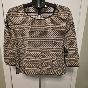 Elegant Black and Cream Women's Top